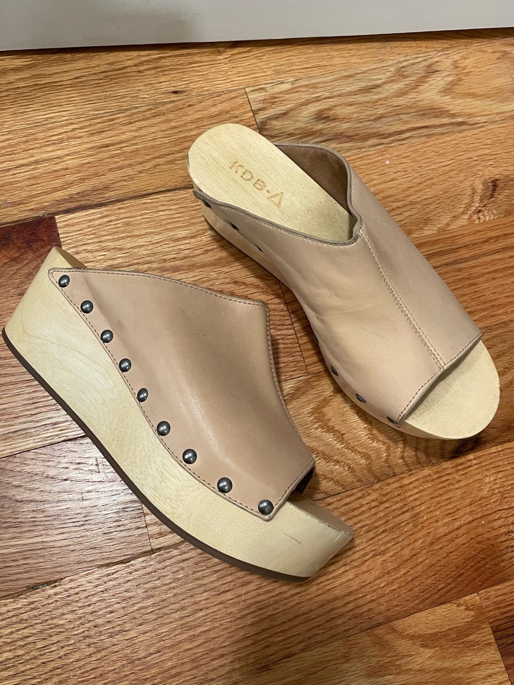 Kelsi Dagger Studded Leather Platform Clog Sandals